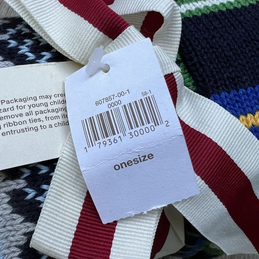 Baby Gap Fair Isle Crazy Stripe Diamond Fleece Knit Knitted Sweater Boy Blanket